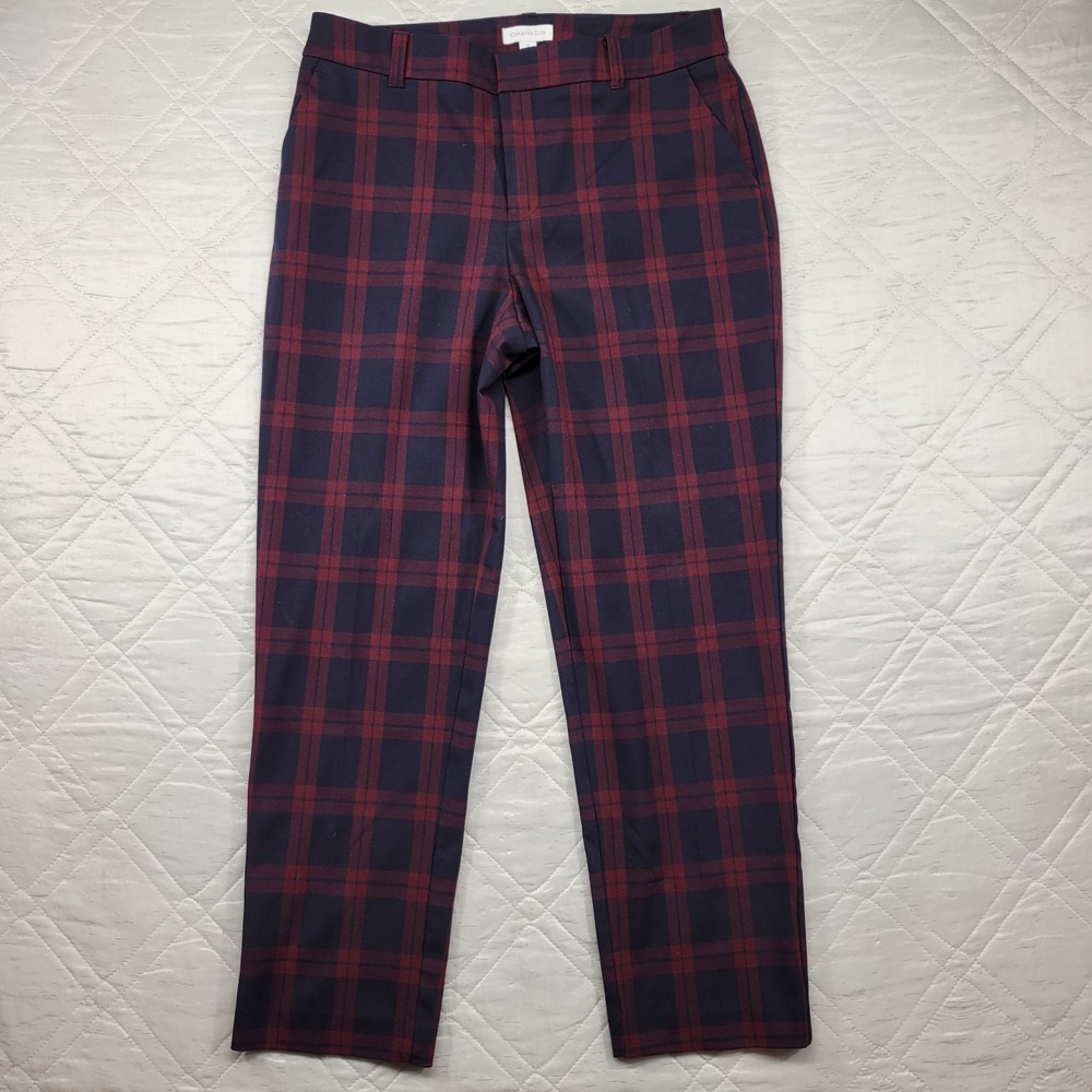 Charter Club red and blue plaid dress pants size 8